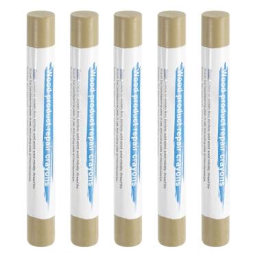 Imagem de HARFINGTON 5 peças de bastões de enchimento de madeira, cera de madeira, retoque de móveis, gizes de cera de reparo para madeira, madeira tecnológica A