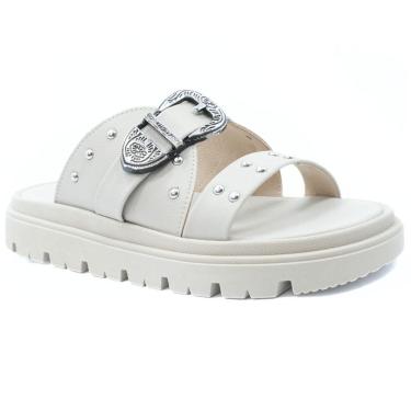 Imagem de Papete Moleca Plataforma Tratorada Spikes Feminina - Off White