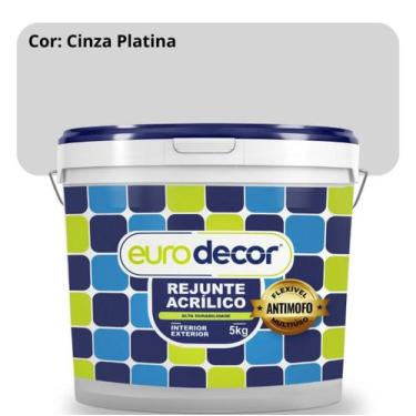 Imagem de Rejunte Acrílico Eurodecor 5kg Interno Externo Porcelanato Cerâmica Ba