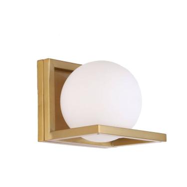 Imagem de Arandela Mystic Metal Dourado E Bola Vidro Leitoso