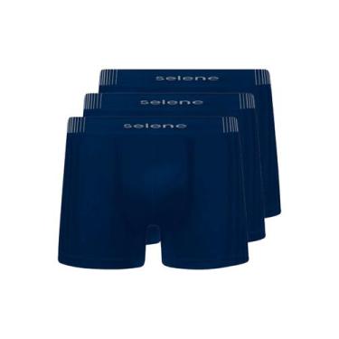 Imagem de Kit com 3 Cuecas Boxer Selene 11070-002//440, Azul marinho, G