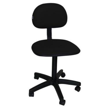 Imagem de Cadeira Secretária Tropical Pistão Fixo Giratória Preta Até 90kg - Bar