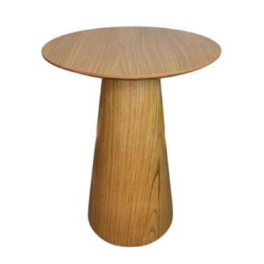 Imagem de Mesa De Apoio Cone Laminada Em Madeira Natural - Tampo 70 Cm Altura 60 Cm Cor Marrom