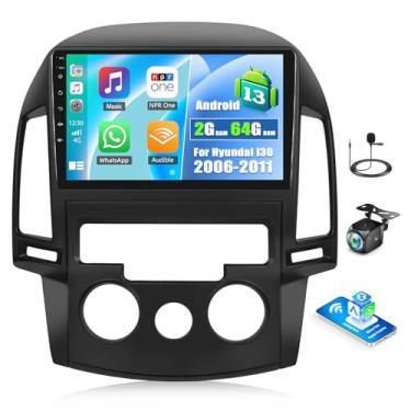 Imagem de [2 + 64 G] Estéreo automotivo Android para Hyundai I30 2006-2011 com carro sem fio e Android Auto, rádio automotivo com tela sensível ao toque de 9 polegadas com Bluetooth FM/RDS rádio HiFi EQ WiFi