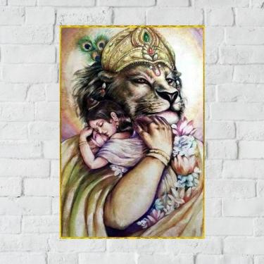 Imagem de Placa Decorativa Mdf Narasimha Tamanho 20x27cm Modelo 2a