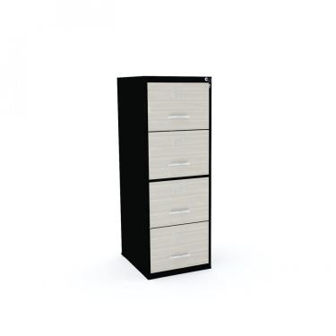 Imagem de Gaveteiro Arquivo 4 Gavetas Maxxi Pandin Móveis Preto/Nogueira Casablanca