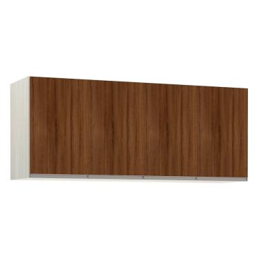 Imagem de Maleiro Casal 4 Portas 165 Cm Crema Com Nogueira Dourado