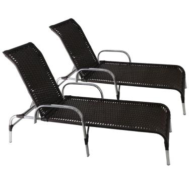 Imagem de Kit 2 Espreguiçadeiras Esteira Em Alumínio Havaí