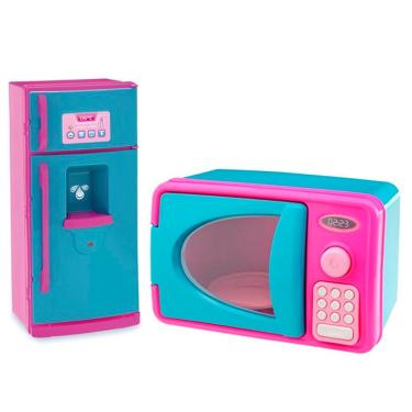 Imagem de Kit Mini Brinquedo Cozinha Geladeira E Microondas