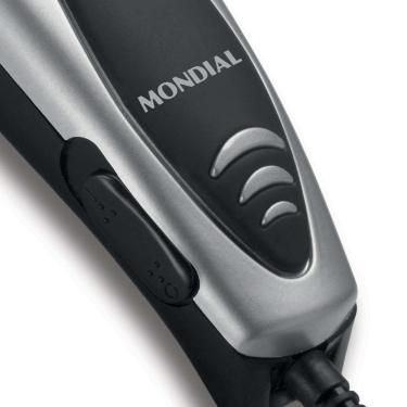 Imagem de Máquina De Cortar Cabelo Mondial Hair Stylo Cr-02 4 Com Pentes Prata Com Preto 110v