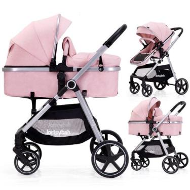 Imagem de Carrinho de passeio LORTSYBAB 2 em 1 com modo berço para 0 a 36 meses 
