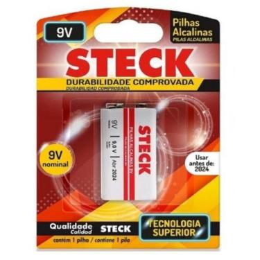 Imagem de Bateria Pilha Alcalina Steck 9 Volts Aparelhos Eletrônicos Câmeras Bri