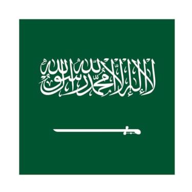 Imagem de Adesivo Vinílico da Bandeira da Arábia Saudita, Verde e Branco (Circular, Vinil, 65x65)