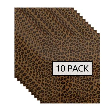 Imagem de FUNKAKA Folhas De Vinil Para Transferência Térmica Com Estampa Leopardo Htv, 30,5 Cm X 25,4 Cm, Camisetas, Em Poliuretano Fino E Elástico, Fácil Cortar Remover, Máquina Corte (Amarelo)