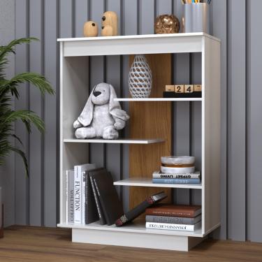 Imagem de Aparador com 3 Prateleiras Lia Indekes - Off White/Freijo