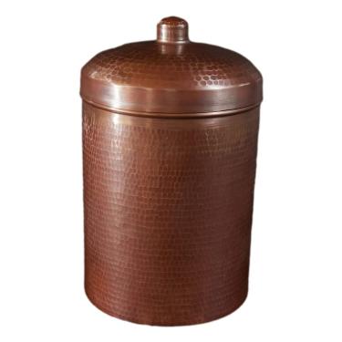 Imagem de Sertodo Copper Composteira De Cobre Para Cozinha, Calibre Pesado, Martelada À Mão, 100% Puro, Elegante E Sustentável (5,25 Qt, Pátina Pavão)