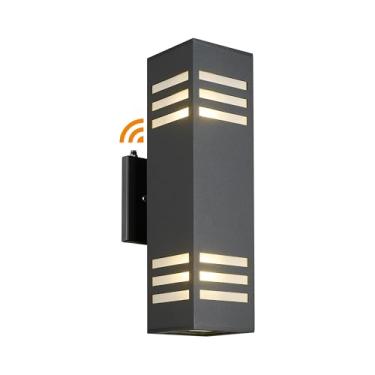 Imagem de TENGXIN Luminárias De Parede Externas Do Anoitecer Ao Amanhecer, Arandelas Modernas 15" Para Casa, Luminária Preta À Prova D'Água Varanda Externa, Iluminação Cima E Baixo, Garagem, Txwl-Mb02-S