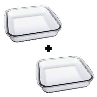 Imagem de Conjunto 2 assadeiras quadradas 1,1l Marinex