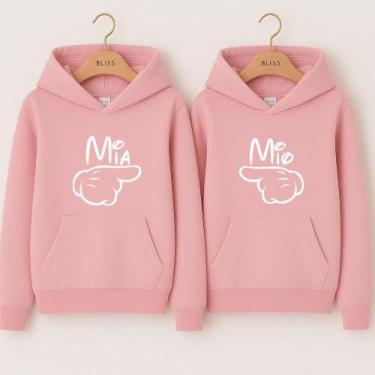 Imagem de Moletom Canguru Mio Mia Frases Meme Casal Namorados Presente Par Amigo