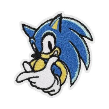 Imagem de Sonic the Hedgehog Bordado Patches 16 Estilos Anime Figura Decoração E