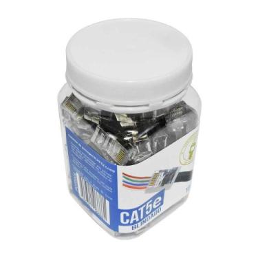 Imagem de Pote Conector Macho Plug RJ45 Cat5e Blindado de Passagem EZ Crimp 100 