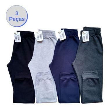 Imagem de Calça Kyly Moletom Flanelada C/ Punho - Kit 3 Peças 10 Ao 16 - Cor Sor