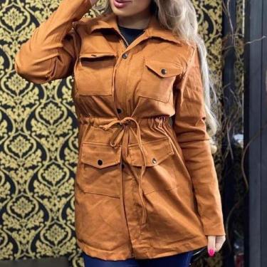 Imagem de Jaqueta Parka Feminina Manga Longa Bengaline Com Bolso - Filó Modas, M