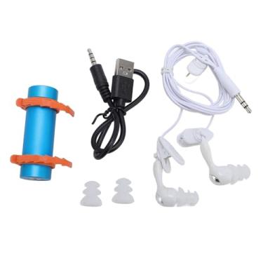 Imagem de Cffuvros Player de Mp3 À Prova de Água, Som Sem Perdas Hifi e 8 GB de Memória MP3 Player Com Fones de Ouvido À Prova de Água para Surf de Mergulho Na Corrida (Azul)