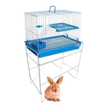 Imagem de Gaiola Para Coelho Porquinho Da India Com Andar E Suporte - Jel Plast,