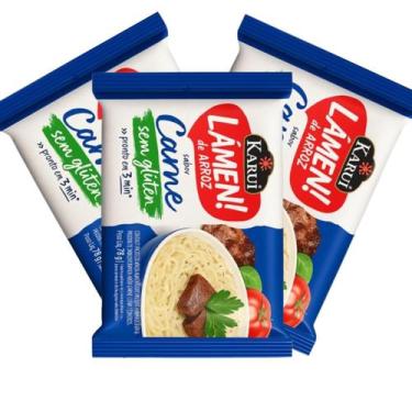Imagem de Kit 3 Lámen De Arroz Sem Glúten Karui Sabor Carne 78g