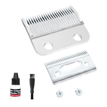 Imagem de XINEHE Lâmina de Corte Profissional Stagger-Tooth de 2 Furos para A Série 5 Star Wahl Clippers Cordless Magic Clip (Inclui 1 Lâmina/Parafusos + 1 Óleo + 1 Escova)