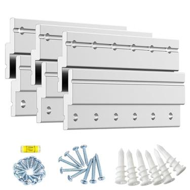 Imagem de Gancho de quadro francês resistente de 15 cm, clipes de barra Z de alumínio, suportes de montagem de parede interligados para pendurar espelho, painel, quadro branco, armário, prateleira, cabeceira e