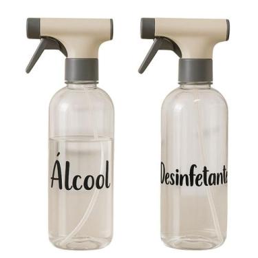 Imagem de Kit 2 Borrifador Spray Multiuso Manual Limpeza 500ml C/ Etiquetas - Ou