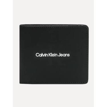 Imagem de Carteira Calvin Klein Masculina Couro Re Issue Stripe Preta, UN