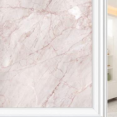 Imagem de Película de janela de privacidade de mármore, textura de estilo mármore, filme de vidro para sala de estar e escritório em casa, L90 x C 190 cm