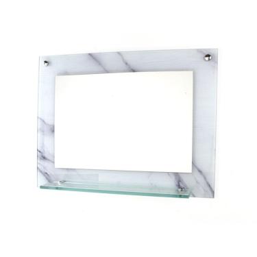 Imagem de Espelho Banheiro Com Prateleira 60Cm X 45Cm Mármore Branco