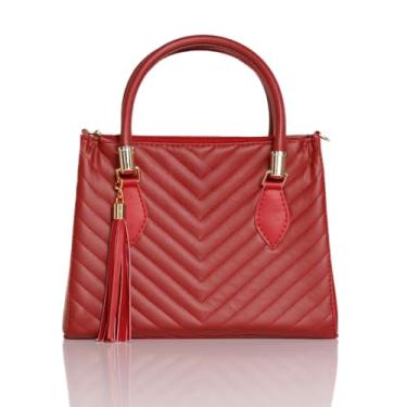 Imagem de Bolsa Feminina Media Transversal e de Mão Bordado (Vermelha)