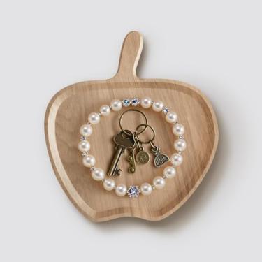 Imagem de Bandejas de servir de madeira MDF – Bandejas decorativas duráveis e elegantes para jantar ou decoração de casa (em forma de maçã)