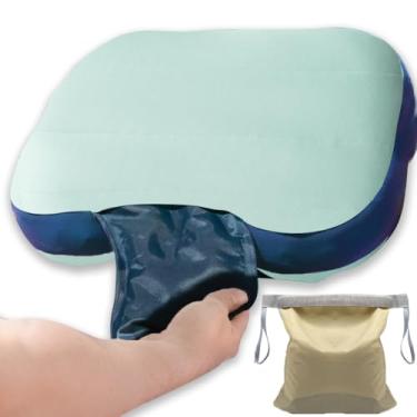 Imagem de Couleurs Travesseiro de praia, travesseiro inflável de acampamento, travesseiro de piscina, fronha removível, suporte ultraleve para pescoço e cintura, adequado para acampamento, caminhada, mochila