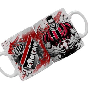 Imagem de Caneca Atlético Paranaense, Design Mascote, Vermelho e Preto, Arte Estilo Grunge