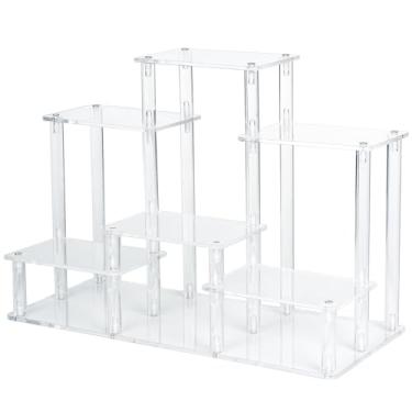 Imagem de Choowin Prateleira De Acrílico Com 6 Níveis Para Itens Colecionáveis, Bonecos Ação, Funko Pop, Perfumes - Em Base, Grande