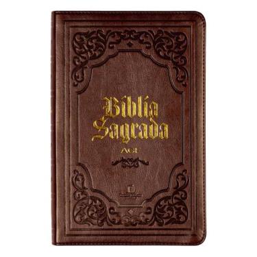 Imagem de Livro - Bíblia Sagrada Slim ACF, Luxo, Couro-Soft, marrom
