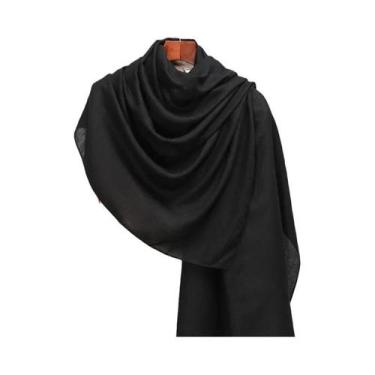 Imagem de Cachecol Pashmina Feminino de Inverno - Quente, com Borla e Listras, Q