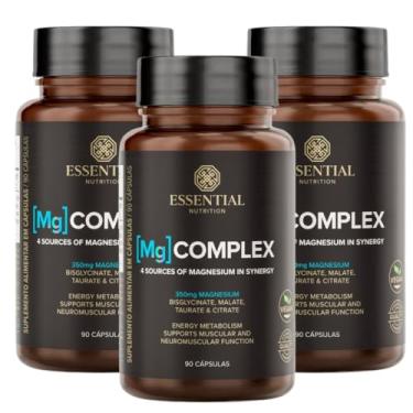 Imagem de Kit 3x Mg Complex Essential Nutrition – 4 Tipos de Magnésio, 90 Cápsulas por Unidade, Alta Absorção e Qualidade Premium