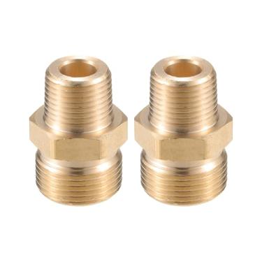 Imagem de VekAuto Conector de lavadora de pressão, NPT de 3/20.3 cm para adaptador macho M22x1,5 conector de mangueira de parafuso de latão universal para lavadora de pressão conexão rápida latão tom cobre