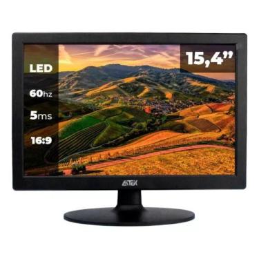 Imagem de Monitor Pc Tela Led 15,4'' Hd Entrada Vga 12v 5ms 60hz - AITEK, Preto,