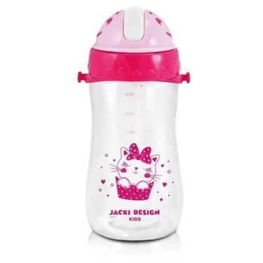 Imagem de Garrafa Squeeze Infantil Escolar Com Canudo E Alça 460ml - Jackie Desi