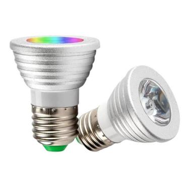 Imagem de Lampada Led Colorida Croica Rgb Controle Remoto Cromoterapia varias co