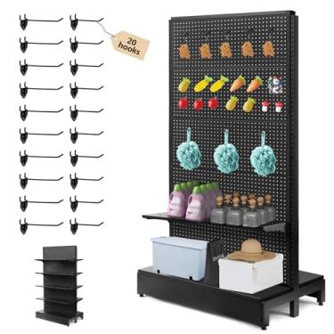 Imagem de NectaCol Suporte de exibição Pegboard, expositor de parede de gôndola de varejo para suprimentos de escritório de supermercado ou lojas de bebidas, painel de placa de pino de dois lados, 20 peças de
