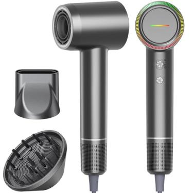 Imagem de LLAZZ Secador De Cabelo, Cabelo Iônico Negativo Alta Velocidade E Potente Com Motor Sem Escovas 160.000 Rpm Para Secagem Rápida, Difusor Bico Profissional Baixo Ruído, 4 Temperaturas 2 Velocidades (